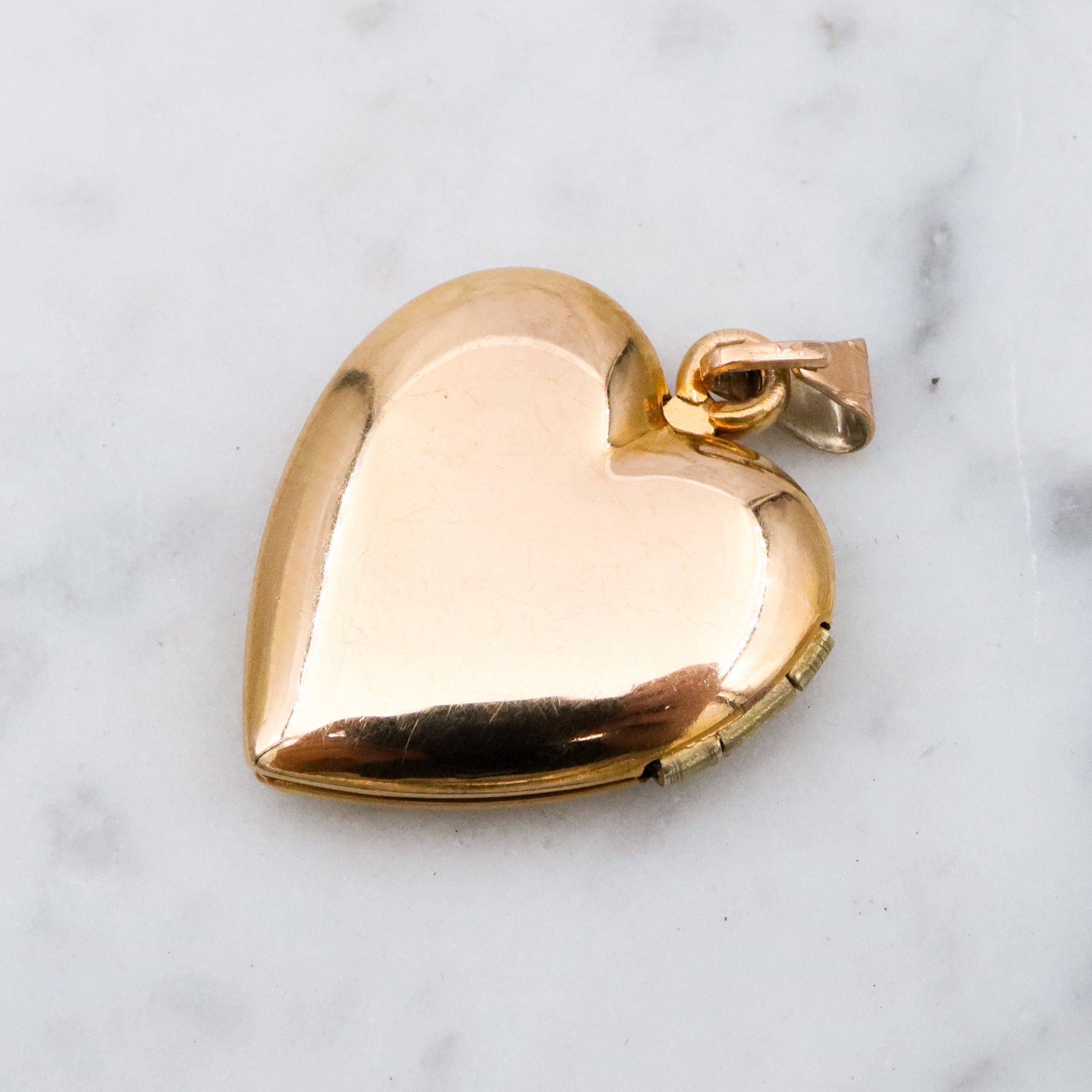 Antique gold filled engraved heart locket pendant